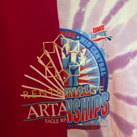 NWOT Rentrayage up-cycled split oversized tee with chrome detail size M - Picture 5 of 8